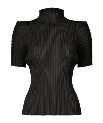 Issey Miyake Box Shoulder Pleats In Black