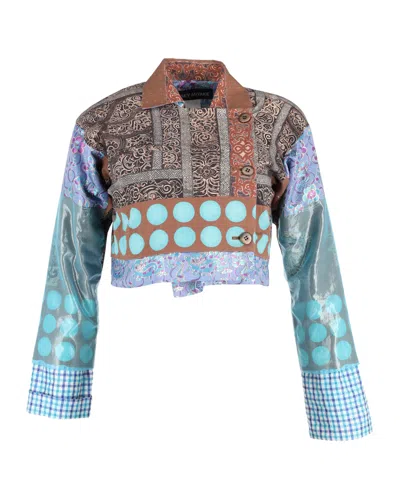 Issey Miyake Boxy Jacket In Multicolor Cotton