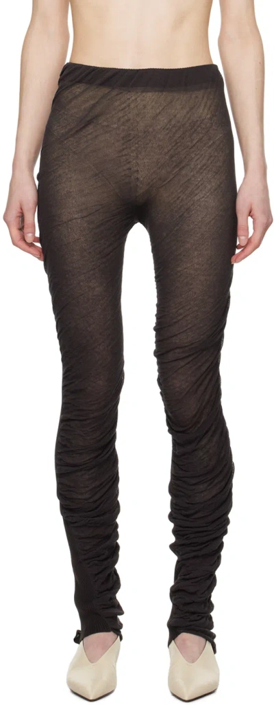 Issey Miyake Brown Ambiguous Leggings In 45- Dark Brown