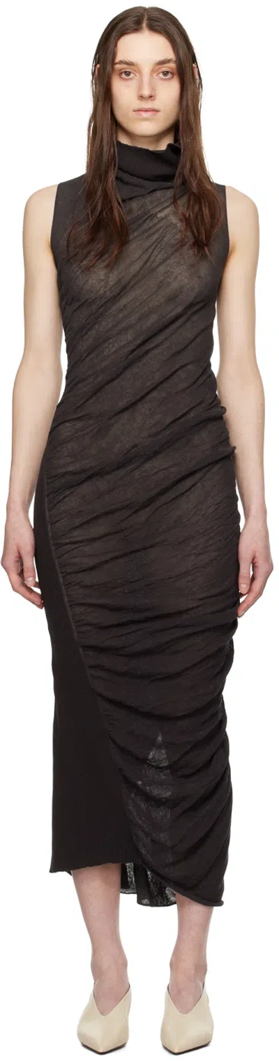 Issey Miyake Brown Ambiguous Maxi Dress In 45-dark Brown