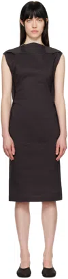 Issey Miyake Brown Ample Midi Dress In 89 Nasu Brown