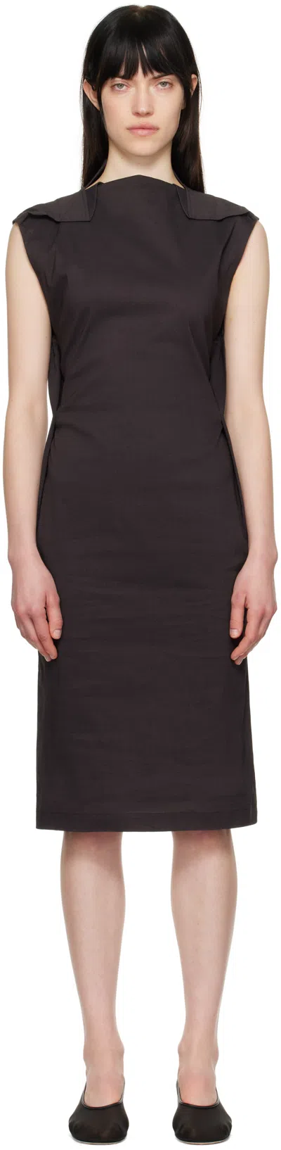 Issey Miyake Brown Ample Midi Dress In 89 Nasu Brown