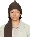 Issey Miyake Brown Beanie Scarf
