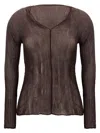 Issey Miyake Brown Chiffon Twist 1 Sweater