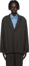 Issey Miyake Brown Edge Ensemble Blazer In Black