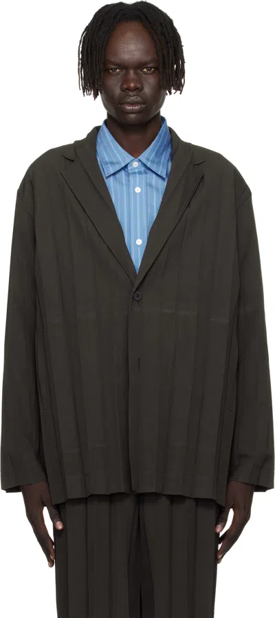 Issey Miyake Brown Edge Ensemble Blazer In Black