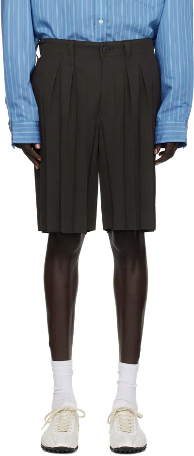 Issey Miyake Brown Edge Ensemble Shorts In Black