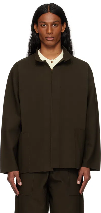 Issey Miyake Brown Inlaid Knit Jacket