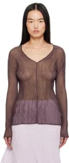 Issey Miyake Brown January Chiffon Twist 1 Top In 89 Nasu Brown