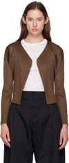Issey Miyake Brown June New Colorful Basics 4 Cardigan In Brown