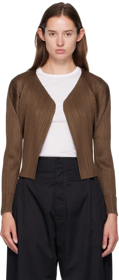 Issey Miyake Brown June New Colorful Basics 4 Cardigan