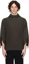 Issey Miyake Brown Kinetic Sculpture Turtleneck In Brown