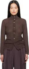 Issey Miyake Brown Knit Shirt In 89 Nasu Brown