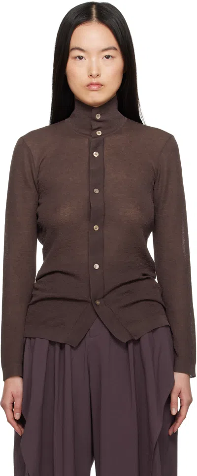 Issey Miyake Brown Knit Shirt