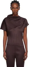 Issey Miyake Brown Leap Top In Brown