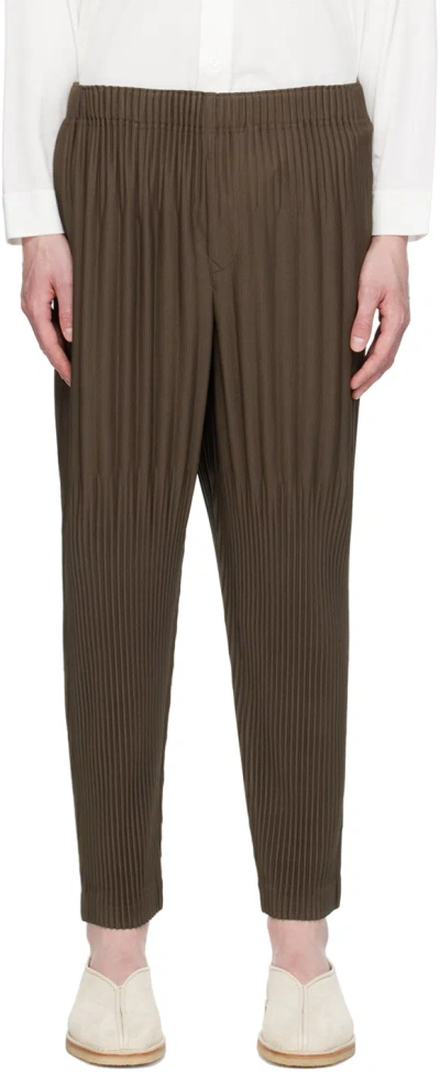 Issey Miyake Brown Monthly Color April Trousers In 66-dark Khaki