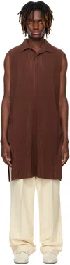 Issey Miyake Brown Monthly Color February Polo In 45-chocolate Brown