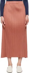 Issey Miyake Brown Monthly Colors December Maxi Skirt In 46 Copper Brown