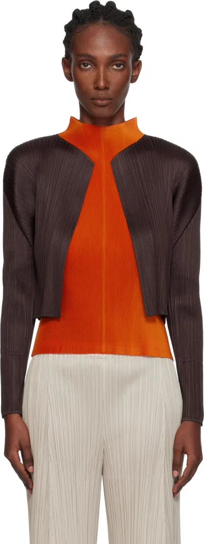 Issey Miyake Brown Monthly Colors July Cardigan