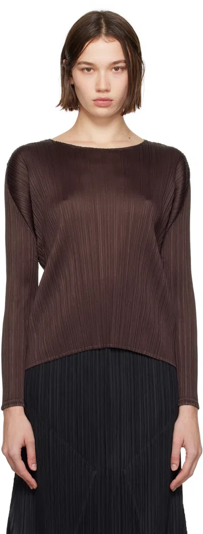 Issey Miyake Brown Monthly Colors September Top In 49 Dark Brown