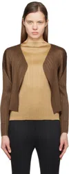 Issey Miyake Brown New Colorful Basics 4 Cardigan In 44 Brown