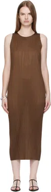 Issey Miyake Brown New Colorful Basics 4 Maxi Dress