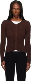 Issey Miyake Brown October Spongy-58 Cardigan In Brown