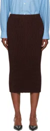 Issey Miyake Brown October Spongy-58 Midi Skirt In Black
