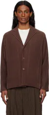 ISSEY MIYAKE BROWN OUTER MESH BLAZER
