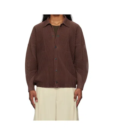 ISSEY MIYAKE BROWN OUTER MESH JACKET