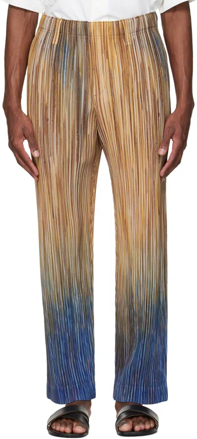Issey Miyake Brown Paint Brush Close-up Trousers