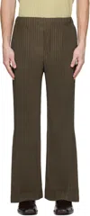 Issey Miyake Brown Pleats Bottoms 3 Trousers In Brown