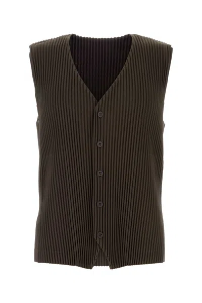 ISSEY MIYAKE BROWN POLYESTER VEST