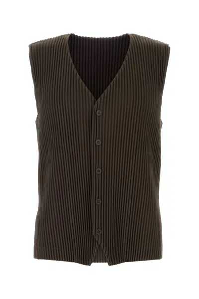 ISSEY MIYAKE BROWN POLYESTER VEST