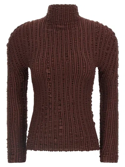 Issey Miyake Brown Polyester Women's Cardigan