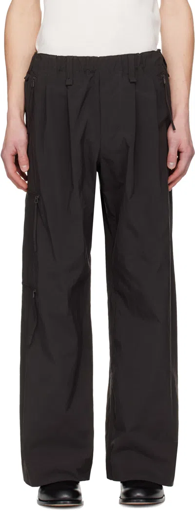 Issey Miyake Brown Quarry Trousers In Black