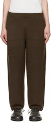 Issey Miyake Brown Rustic Knit Sweatpants In Green