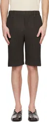 Issey Miyake Brown Tailored Pleats 2 Shorts