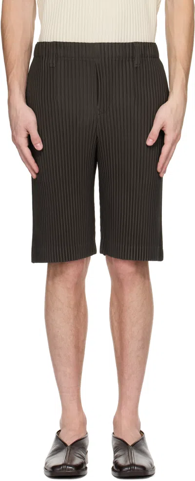 Issey Miyake Brown Tailored Pleats 2 Shorts