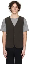 Issey Miyake Brown Tailored Pleats 2 Vest In Gray