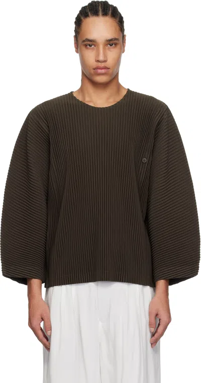 Issey Miyake Brown Turbine T-shirt In 46-mud Brown