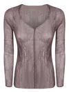 Issey Miyake Brown Twist Chiffon Top
