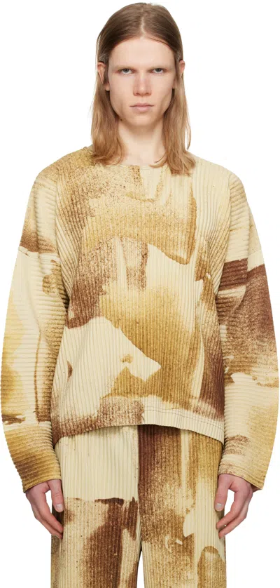 Issey Miyake Brown Wind Walk T-shirt In 44-brown