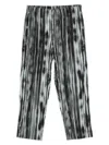 Issey Miyake Ns Black Brushstroke Stripe Straight-leg Pleats Knitted Trousers In Black