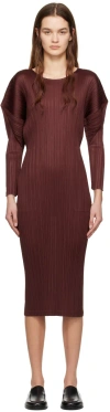 ISSEY MIYAKE BURGUNDY MONTHLY COLORS FEBRUARY MAXI DRESS