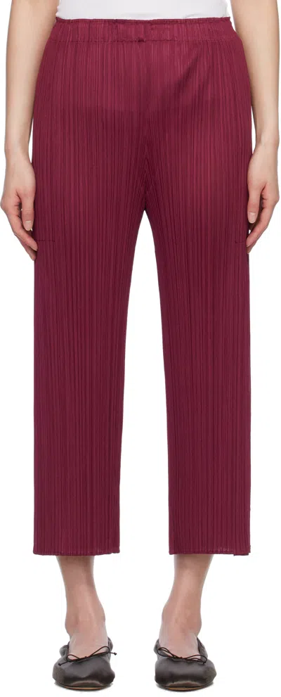 Issey Miyake Burgundy Monthly Colors March Trousers In Red