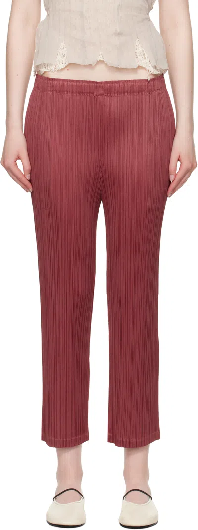 Issey Miyake Burgundy Monthly Colors May Trousers In Brown