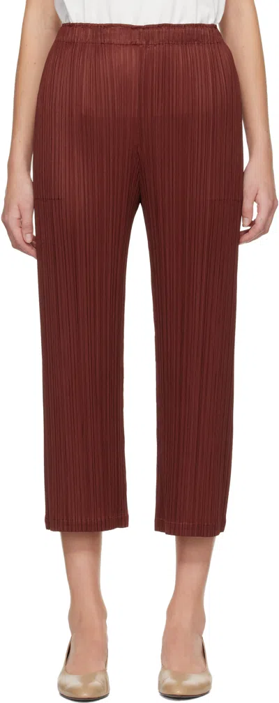 Issey Miyake Burgundy Monthly Colors October Trousers In Brown