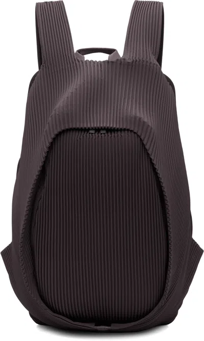 Issey Miyake Burgundy Pleats Backpack In Brown
