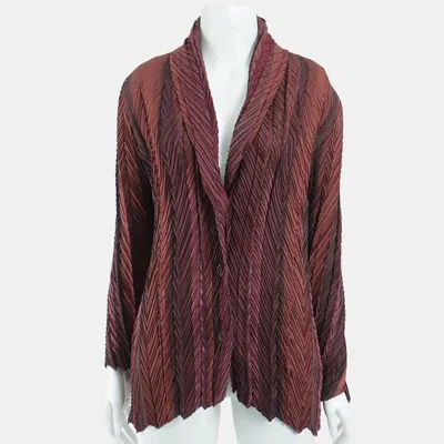 Pre-owned Issey Miyake Burgundy Polyester Jacket Size M